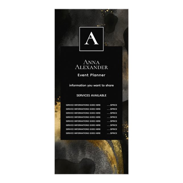 Panfleto Sweep Primordial | Design Abstrato Dourado Preto (Frente)