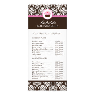 Panfleto Tabela de preços da padaria