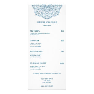 Panfleto Teal Mandala Yoga Reiki Massage Handrawn Mandala