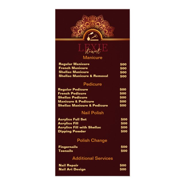 Panfleto Técnica de Unhas Elegante e Sofisticada (Frente)