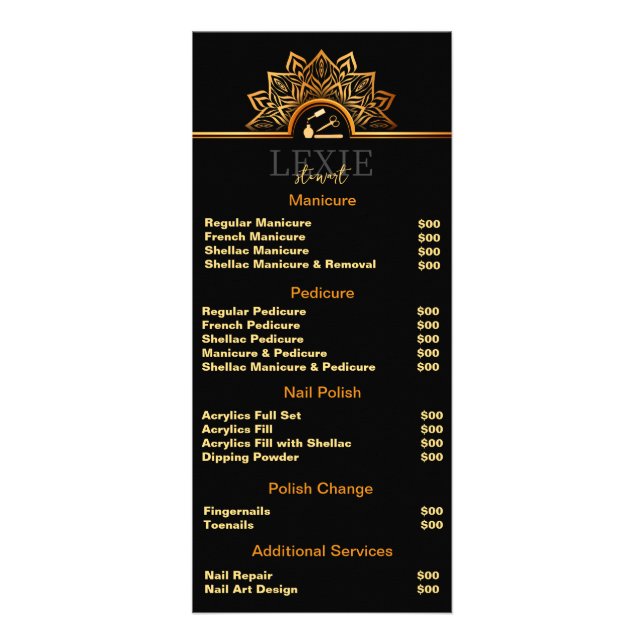 Panfleto Técnica de Unhas Elegante e Sofisticada (Frente)