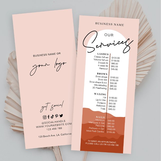 Panfleto Terracotta Arch Logotipo Bohemian Unhas Salon Spa  (Criador carregado)