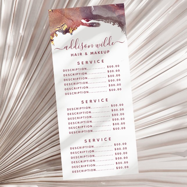 Panfleto Tinta Aguarela Líquida Arte Moderna Roxa e Dourada (Criador carregado)