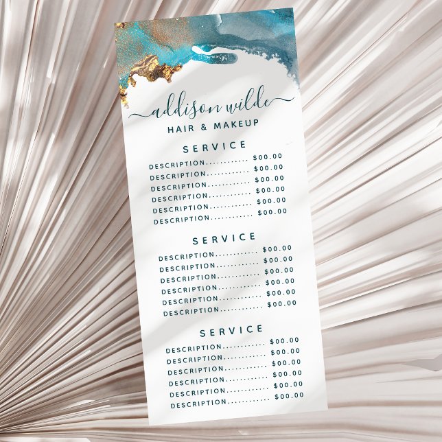 Panfleto Tinta De Aquarela Líquida De Arte Moderna Azul E D (Criador carregado)