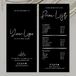 Panfleto Unhas de Salão de Cabelo Preto Spa e Preço do Vidr