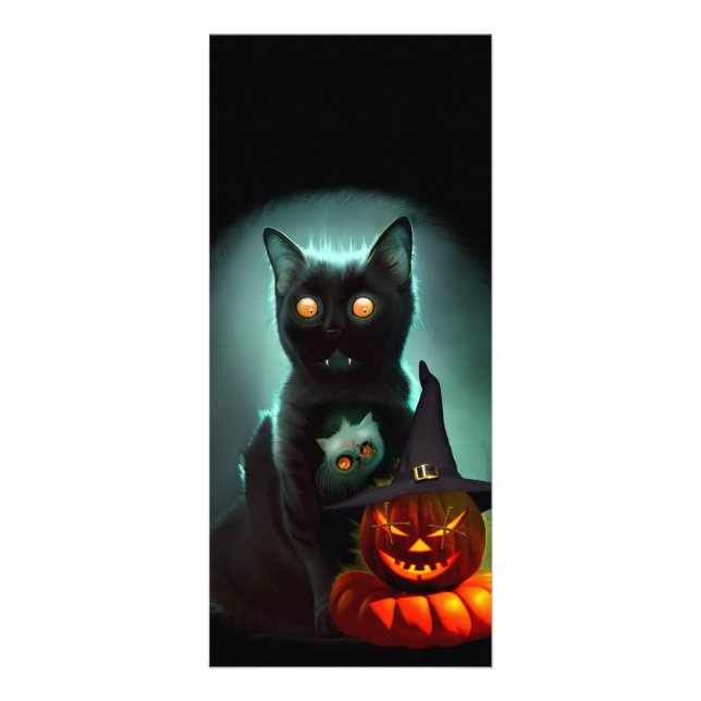Panfleto Vampiro Gato e Mágico Pumpkin Halloween Surreal (Frente)