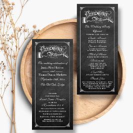 Panfleto Vintage Casamento Chalkboard Weding Program
