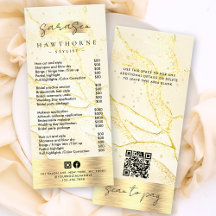 Watercolor Gold Foil Price List Digitalizar para P