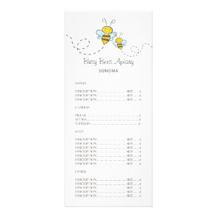 Panfleto Whimsical Honey Beers Apiary Beekeeper List