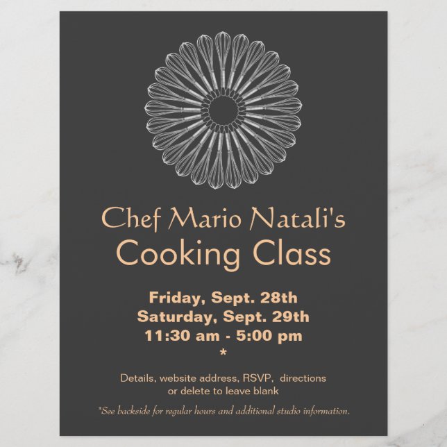 Panfleto Whisky Classe de cozinhar (Frente)