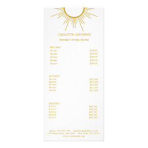 Panfleto Yoga Mandala Sun Salon Price List