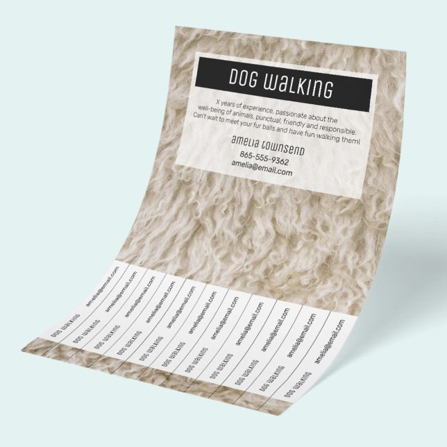 Panfletos de Cães Profissionais Minimal Pet Sitter (Monochrome Modern Black and White Dog Walker business flyers, perfect promotion and advertising.)