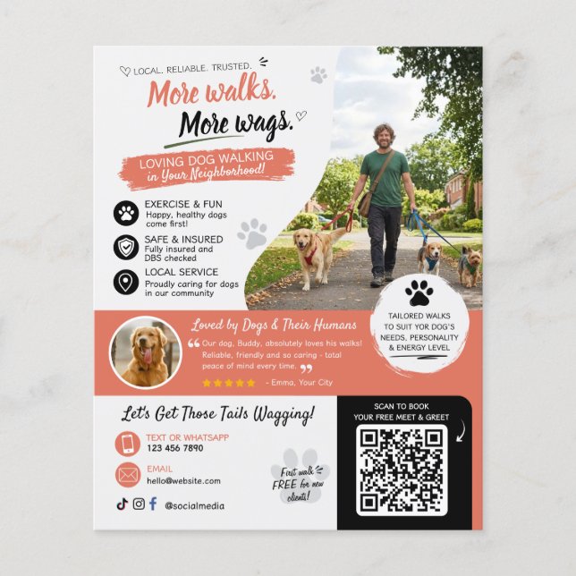 Panfletos de Código QR para Negócios de Passeio de (Frente)