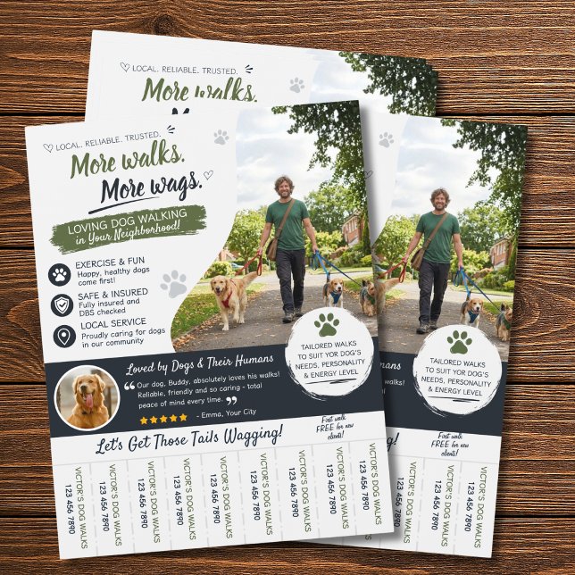 Panfletos de Negócios de Pet Sitter de Cachorro An (Dog walking flyers pet sitting flyers)