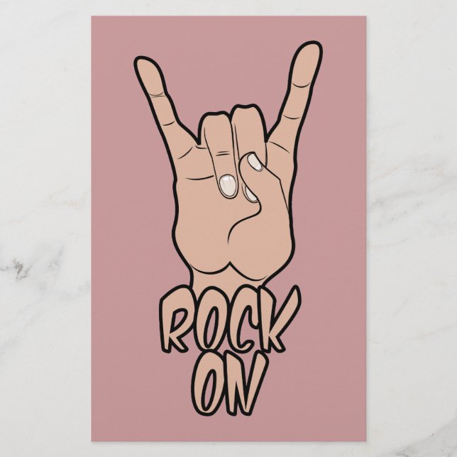 Panfletos de ROCK ON com cor e texto personalizado (Frente)