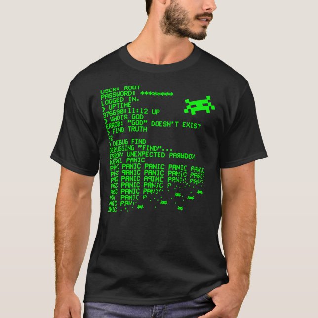 Pânico Kernel! - T-Shirt Essencial Verde (Frente)