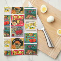 A comida do vintage etiqueta o teste padrão