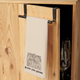 Pano De Prato Abençoada Esta Casa com modelo de texto e imagem 6