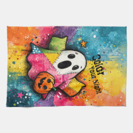 Pano De Prato Adorável Fantasma de Patchwork Arte Colorida de re