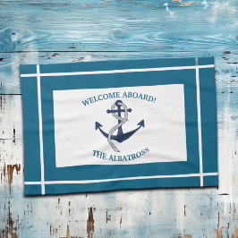 Pano De Prato Âncora de Barco de Padrão Náutico Personalizada