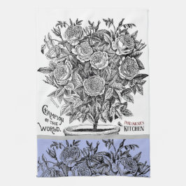Pano De Prato Antique Rosebush - sua escolha de texto