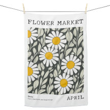 April Birth Flower Market White Daisy Floral Impre