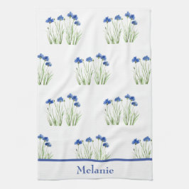 Pano De Prato Aquarela Cornflower Floral Blue Flowers Rustic