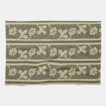Art Nouveau Flores Elegantes Beige e Sage Green