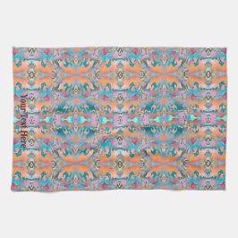 Pano De Prato Arte abstrata vibrante com efeito espelho padrão