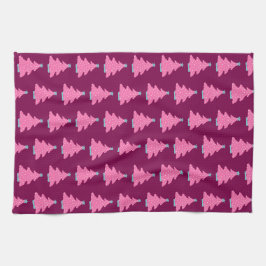 Pano De Prato Árvores de Natal Contemporâneas Rosa