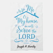 Assinatura Personalizada Joshua 24:15 Tea Towel (A
