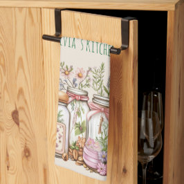 Pano De Prato Ball Jar Whimsical Watercolor