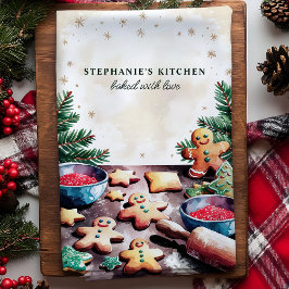 Pano De Prato Biscoitos de Gengibre Personalizados Natal