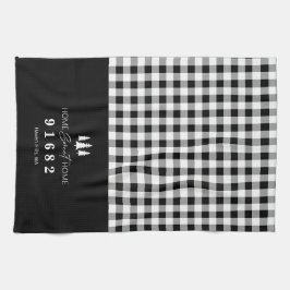 Pano De Prato Black Gingham Home Sweet Home Código Zip Personali