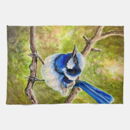 Pano De Prato Blue Wren -