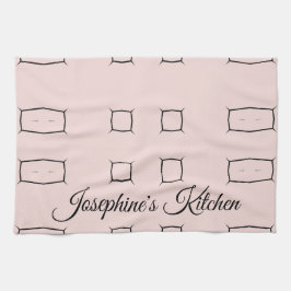 Pano De Prato Blush Pink Black Personalized Geometric Minimal