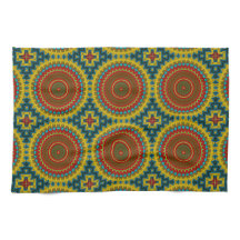 Boho Hippie Red Yellow Blue Vintage Etnia Tribal