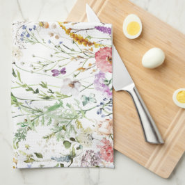 Pano De Prato Boho Wildflower Watercolor Spring  Flower