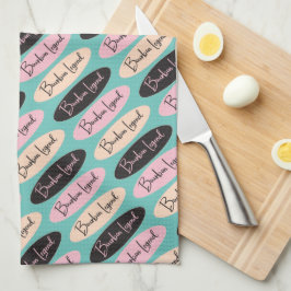 Pano De Prato Borda Bourbon Oval Pnk/Black/aqua Kitchen