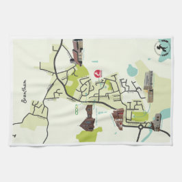 Pano De Prato Brantham Map Tea Towel