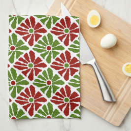 Pano De Prato Brincadeira Boho Natal Desenha Flores Poinsettia