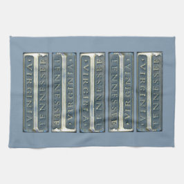 Pano De Prato Bristol Virginia Tennessee Marker azul