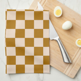 Pano De Prato Brown and beige checkerboard pattern