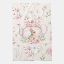 Bule de Chá Coelho Caprichoso Floral Primavera 