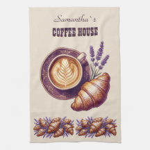 Cafe Personalizado Merch Croissant Vintage Com Lav