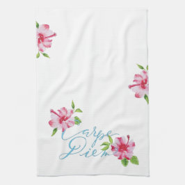 Pano De Prato Carpe diem seize o dia hibiscus Kitchen Towel