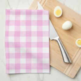 Pano De Prato Casa de Campo Cozinha Xadrez Rosa