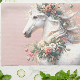 Pano De Prato Cavalo de Ano Novo de Natal Mágico