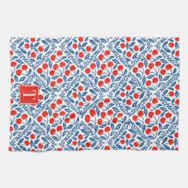 Pano De Prato Cherry Rustic Farmhouse French Country Monogram