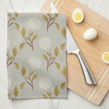 Cinza Floral Hydrangea Tea Towel